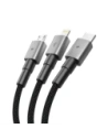 Kabel 3w1 Tech-Protect Ultraboost Dna 3in1 USB-A / Lightning, USB-C, Micro USB Cable 3a 120cm Iron Grey