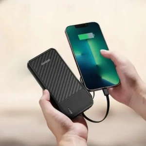 Powerbank Dudao K11 10000mAh z wbudowanymi kablami czarny