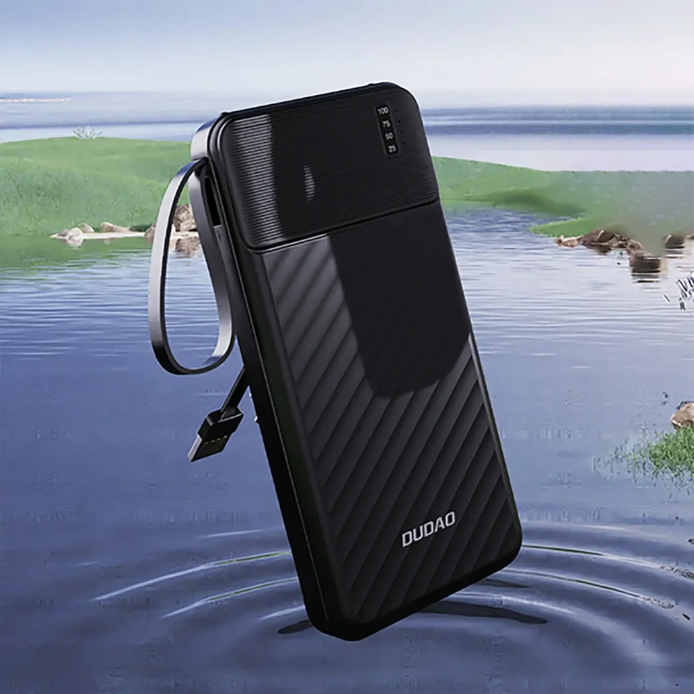 Powerbank Dudao K11 Pro 20000mAh z wbudowanymi kablami czarny