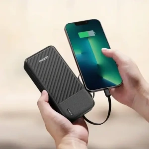 Powerbank Dudao K11 Max 30000mAh z wbudowanymi kablami czarny