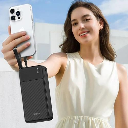 Powerbank Dudao K11 Max 30000mAh z wbudowanymi kablami czarny