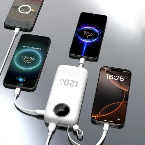 Powerbank Dudao K13Pro 20000mAh z wbudowanym kablem biały