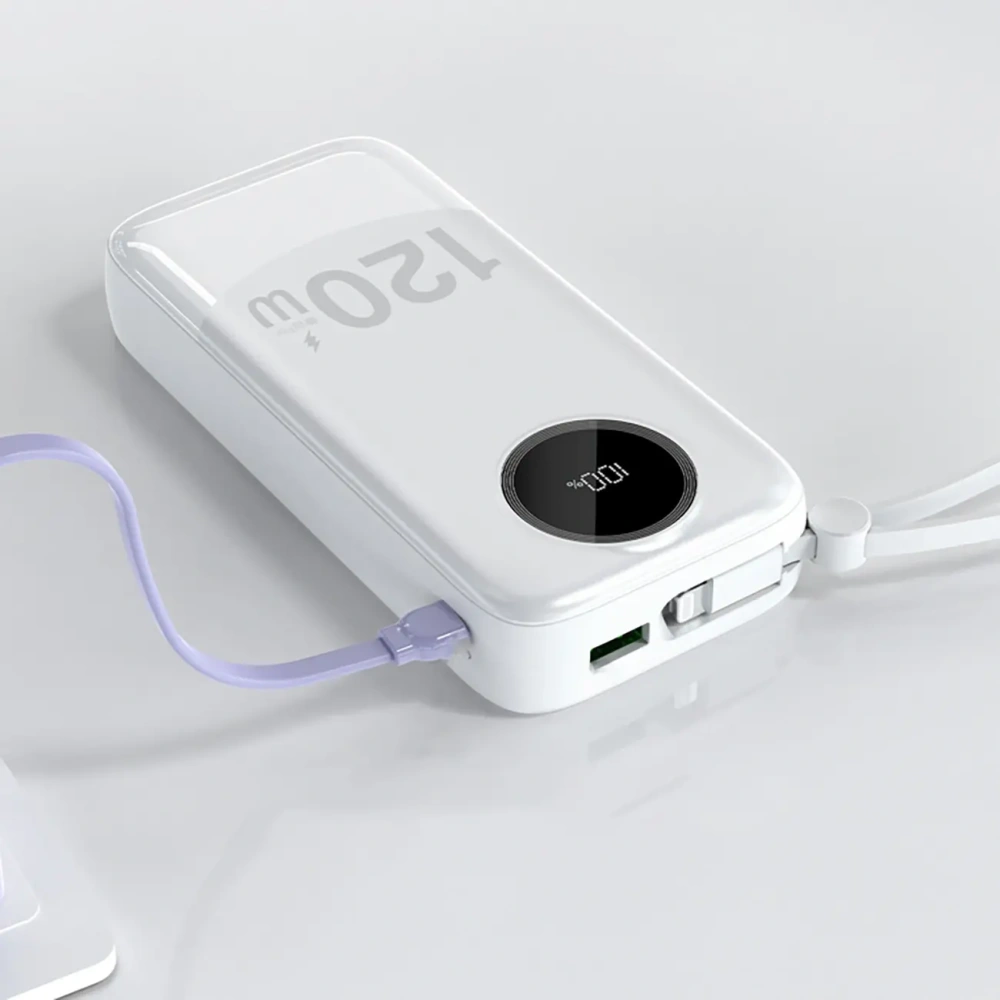 Powerbank Dudao K13Pro 20000mAh z wbudowanym kablem biały