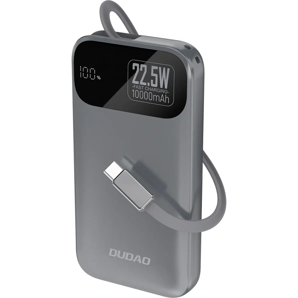 Powerbank Dudao K31 10000 mAh 22,5W PD z wbudowanym kablem szary