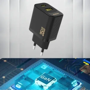 Ładowarka sieciowa Dudao A27 Max USB-A, USB-C 35W + kabel USB-C czarna