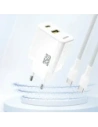 Ładowarka sieciowa Dudao A27 Max USB-A, USB-C 35W + kabel USB-C biała