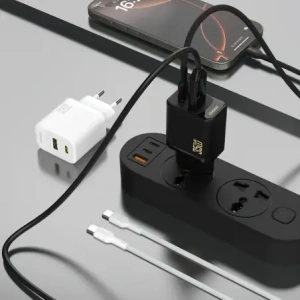 Ładowarka sieciowa Dudao A27 Max USB-A, USB-C 35W + kabel USB-C biała