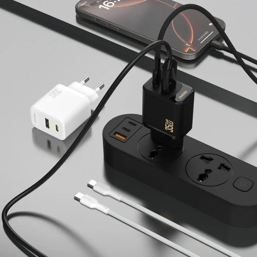 Ładowarka sieciowa Dudao A27 Max USB-A, USB-C 35W + kabel USB-C biała