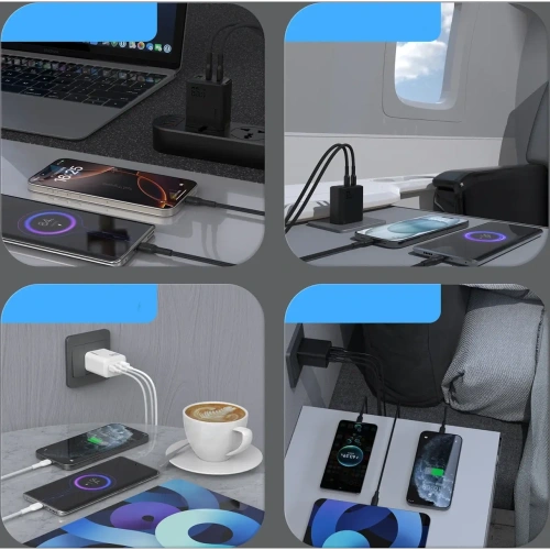 Ładowarka sieciowa Dudao A29C 65W GaN USB-A, 2xUSB-C + kabel USB-C czarna