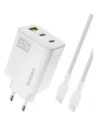 Ładowarka sieciowa Dudao A29C 65W GaN USB-A, 2xUSB-C + kabel USB-C biała