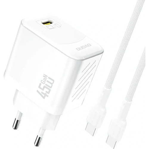 Ładowarka sieciowa Dudao A28C 45W GaN USB-C + kabel USB-C biała