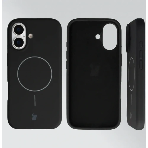 Silikonowe etui z pierścieniem magnetycznym Bizon Soft Case Magnetic do Apple iPhone 17 czarne