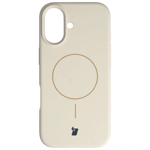 Silikonowe etui z pierścieniem magnetycznym Bizon Soft Case Magnetic do Apple iPhone 17 écru