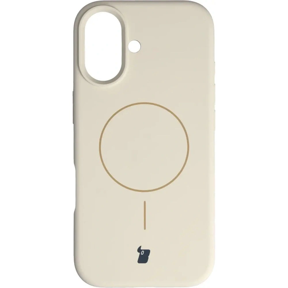 Silikonowe etui z pierścieniem magnetycznym Bizon Soft Case Magnetic do Apple iPhone 17 écru