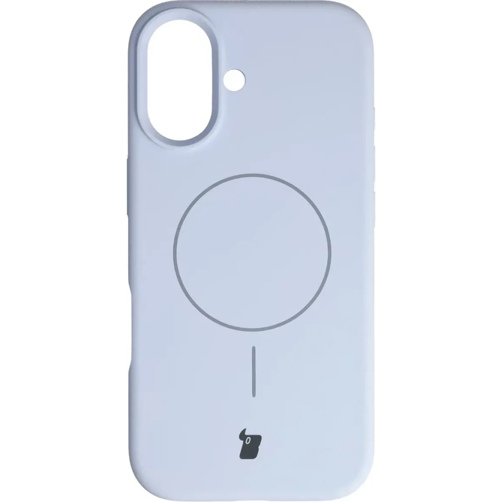 Silikonowe etui z pierścieniem magnetycznym Bizon Soft Case Magnetic do Apple iPhone 17 błękitne