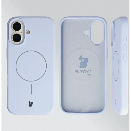 Silikonowe etui z pierścieniem magnetycznym Bizon Soft Case Magnetic do Apple iPhone 17 błękitne