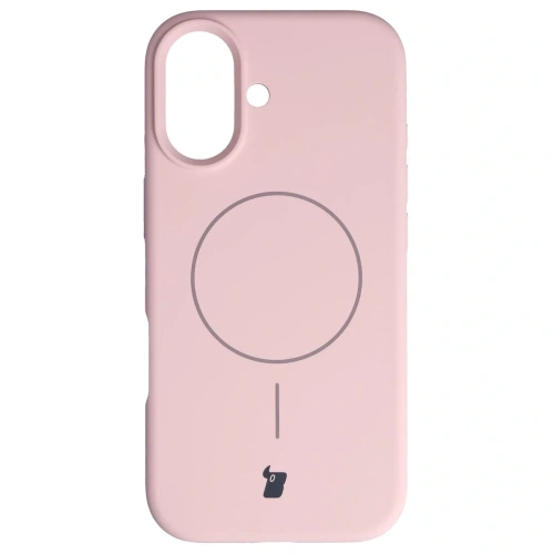Silikonowe etui z pierścieniem magnetycznym Bizon Soft Case Magnetic do Apple iPhone 17 jasnoróżowe