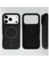 Silikonowe etui z pierścieniem magnetycznym Bizon Soft Case Magnetic do Apple iPhone 17 Pro czarne