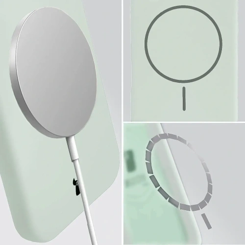 Silikonowe etui z pierścieniem magnetycznym Bizon Soft Case Magnetic do Apple iPhone 17 pistacjowe