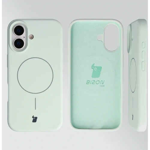 Silikonowe etui z pierścieniem magnetycznym Bizon Soft Case Magnetic do Apple iPhone 17 pistacjowe