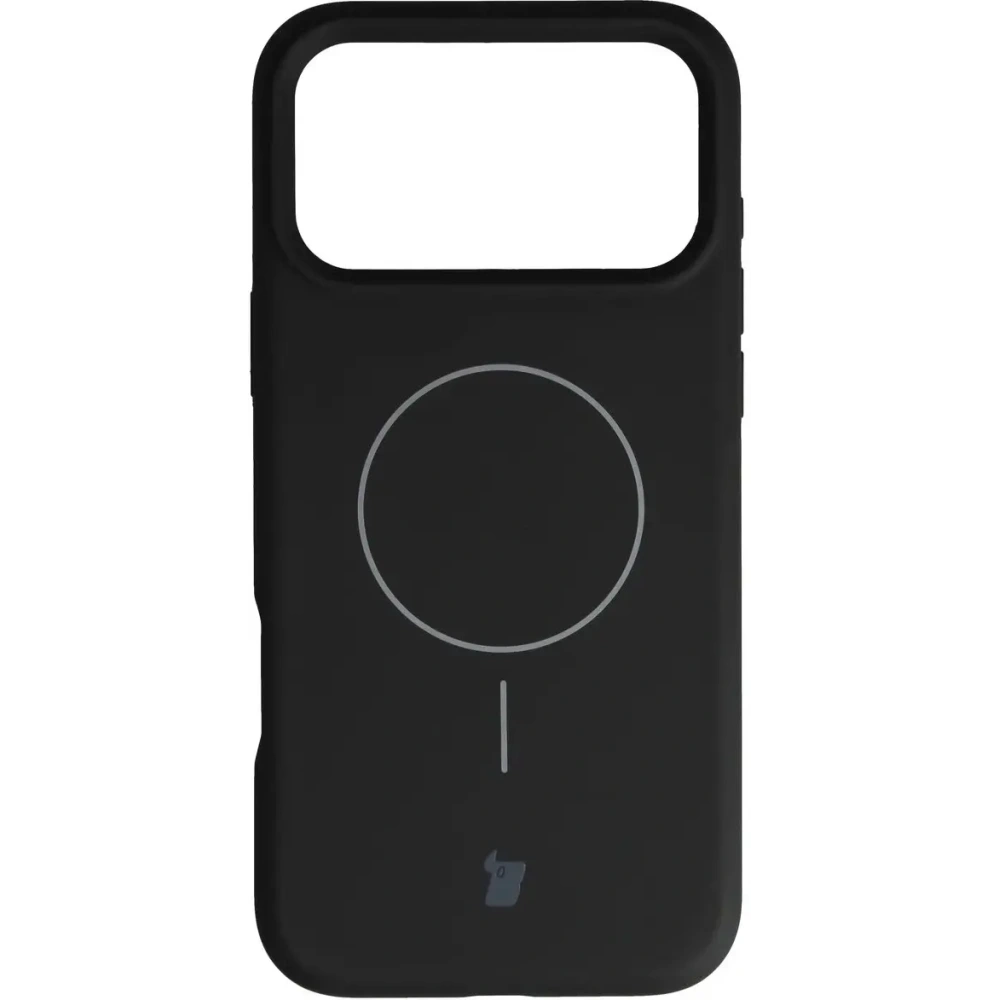 Silikonowe etui z pierścieniem magnetycznym Bizon Soft Case Magnetic do Apple iPhone 17 Pro Max czarne