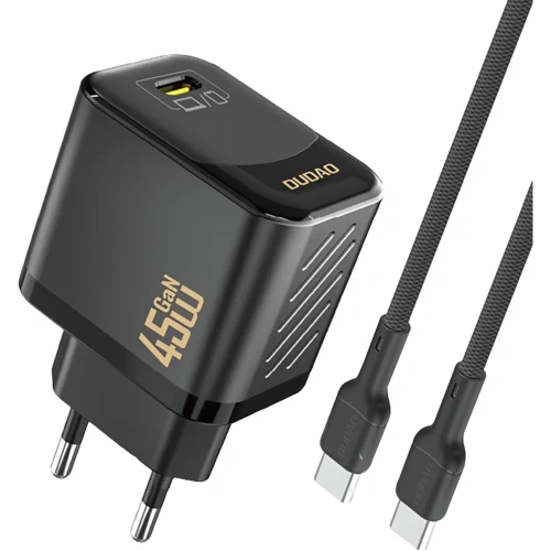 Ładowarka sieciowa Dudao A28C 45W GaN USB-C + kabel USB-C czarna