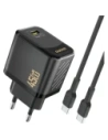 Ładowarka sieciowa Dudao A28C 45W GaN USB-C + kabel USB-C czarna