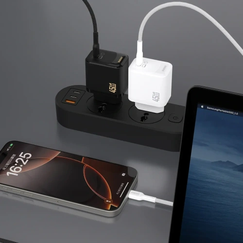 Ładowarka sieciowa Dudao A28C 45W GaN USB-C + kabel USB-C czarna
