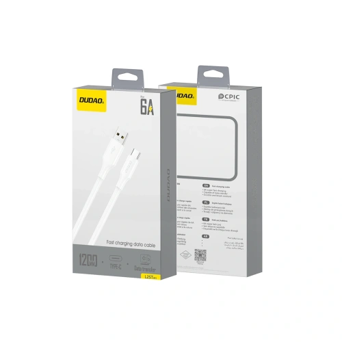 Kabel Dudao L2sT USB-A / USB-C 6A 1.2m biały