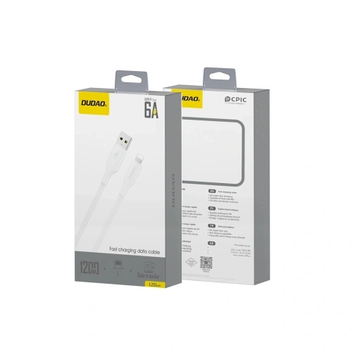 Kabel Dudao L2sL USB-A / Lightning 6A 1.2m biały