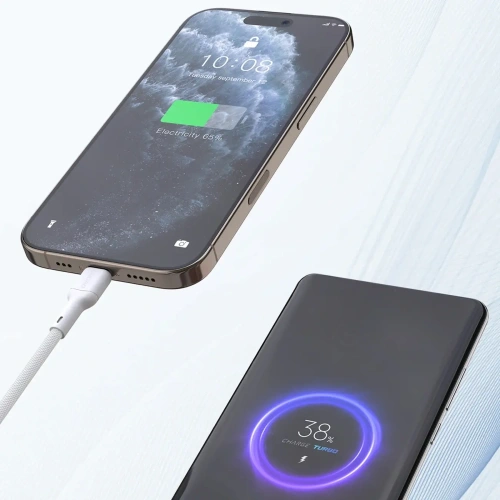 Kabel Dudao L9C 65W USB-C / USB-C 2m biały