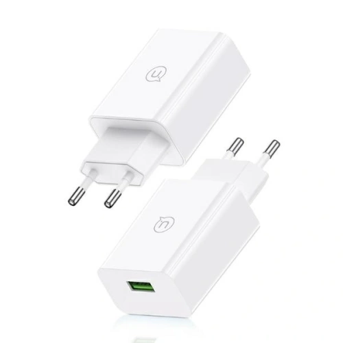 Ładowarka sieciowa USAMS 18W USB-A + kabel USB-A / Lightning Fast Charging biały