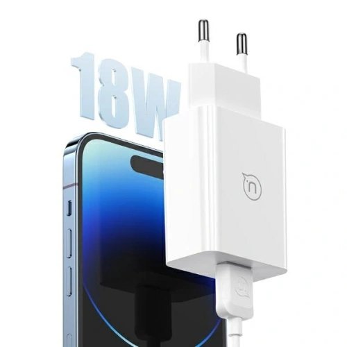 Ładowarka sieciowa USAMS 18W USB-A + kabel USB-A / Lightning Fast Charging biały