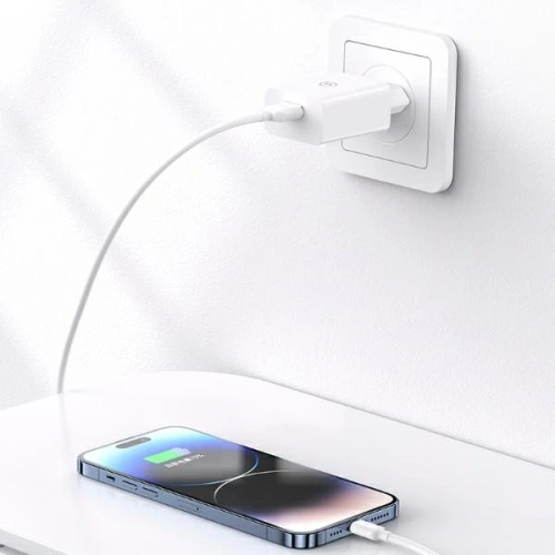 Ładowarka sieciowa USAMS 18W USB-A + kabel USB-A / Lightning Fast Charging biały