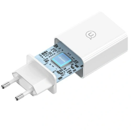 Ładowarka sieciowa USAMS 18W USB-A + kabel USB-A / Lightning Fast Charging biały