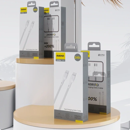 Kabel Dudao L9C Max 240W PD USB-C / USB-C 2m biały