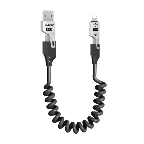 Kabel Dudao L20 Pro 4w1 USB-A, USB-C / Lightning, USB-C czarny