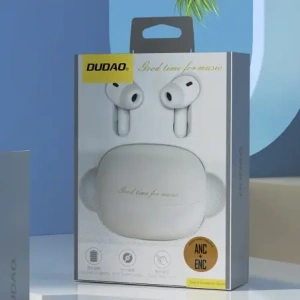 Bezprzewodowe słuchawki dokanałowe Dudao U21 TWS ANC ENC Bluetooth 5.4 białe