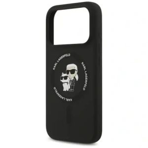 Etui Karl Lagerfeld Silicone Karl&Choupette Ring MagSafe do Apple iPhone 17 Pro czarny