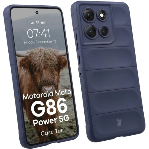 Pancerne etui Bizon Case Tur do Motorola Moto G86 Power 5G granatowe