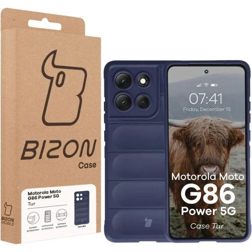 Pancerne etui Bizon Case Tur do Motorola Moto G86 Power 5G granatowe