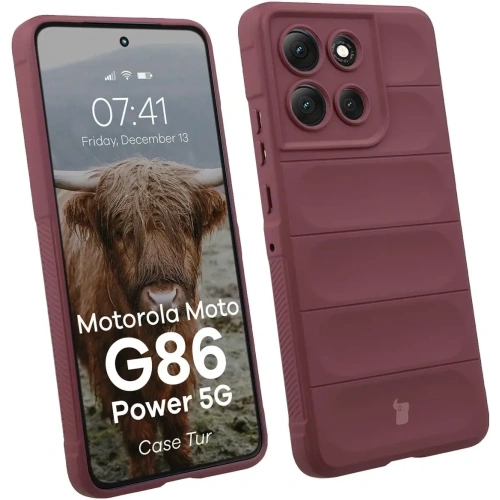Pancerne etui Bizon Case Tur do Motorola Moto G86 Power 5G burgundowe