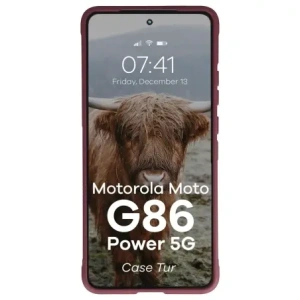 Pancerne etui Bizon Case Tur do Motorola Moto G86 Power 5G burgundowe