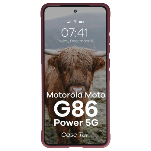 Pancerne etui Bizon Case Tur do Motorola Moto G86 Power 5G burgundowe