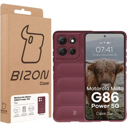 Pancerne etui Bizon Case Tur do Motorola Moto G86 Power 5G burgundowe