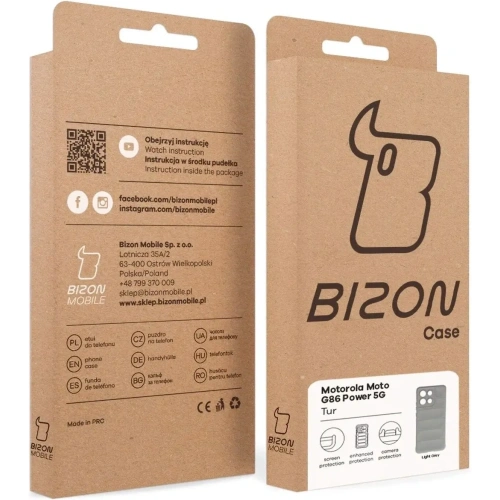 Pancerne etui Bizon Case Tur do Motorola Moto G86 Power 5G jasnoszare