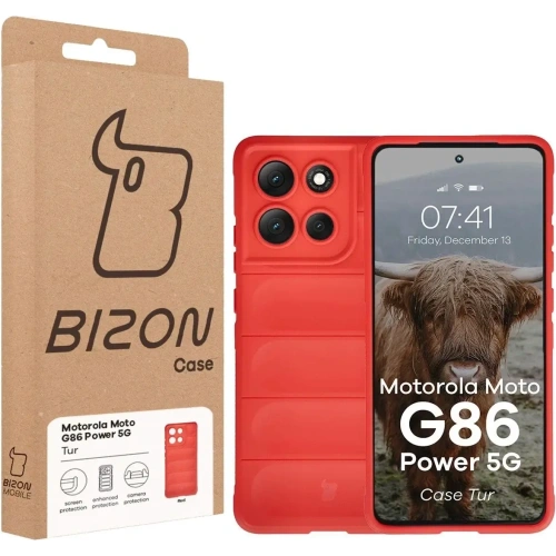 Pancerne etui Bizon Case Tur do Motorola Moto G86 Power 5G czerwone