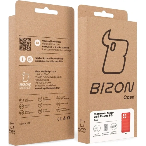 Pancerne etui Bizon Case Tur do Motorola Moto G86 Power 5G czerwone