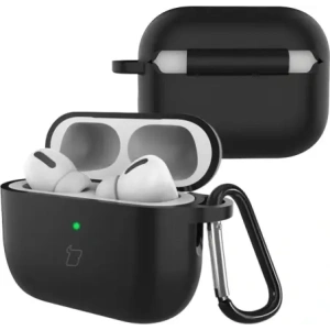 Silikonowe etui z karabińczykiem Bizon Case Headphone Silicone do AirPods Pro 3 czarne