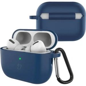 Silikonowe etui z karabińczykiem Bizon Case Headphone Silicone do AirPods Pro 3 granatowe